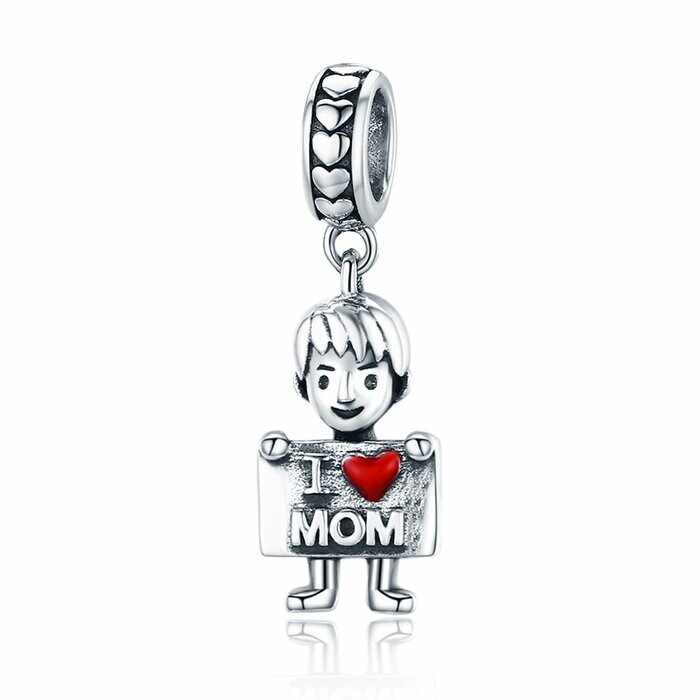 Talisman din argint I Love Mom - Boy