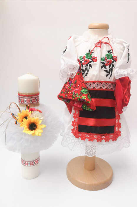 Set Traditional Botez - Costumas fetita Lumanare
