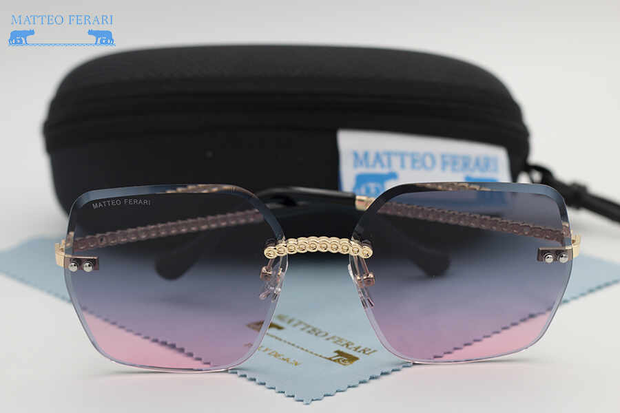 Ochelari de soare dama aurii originali Matteo Ferari lentila polarizata