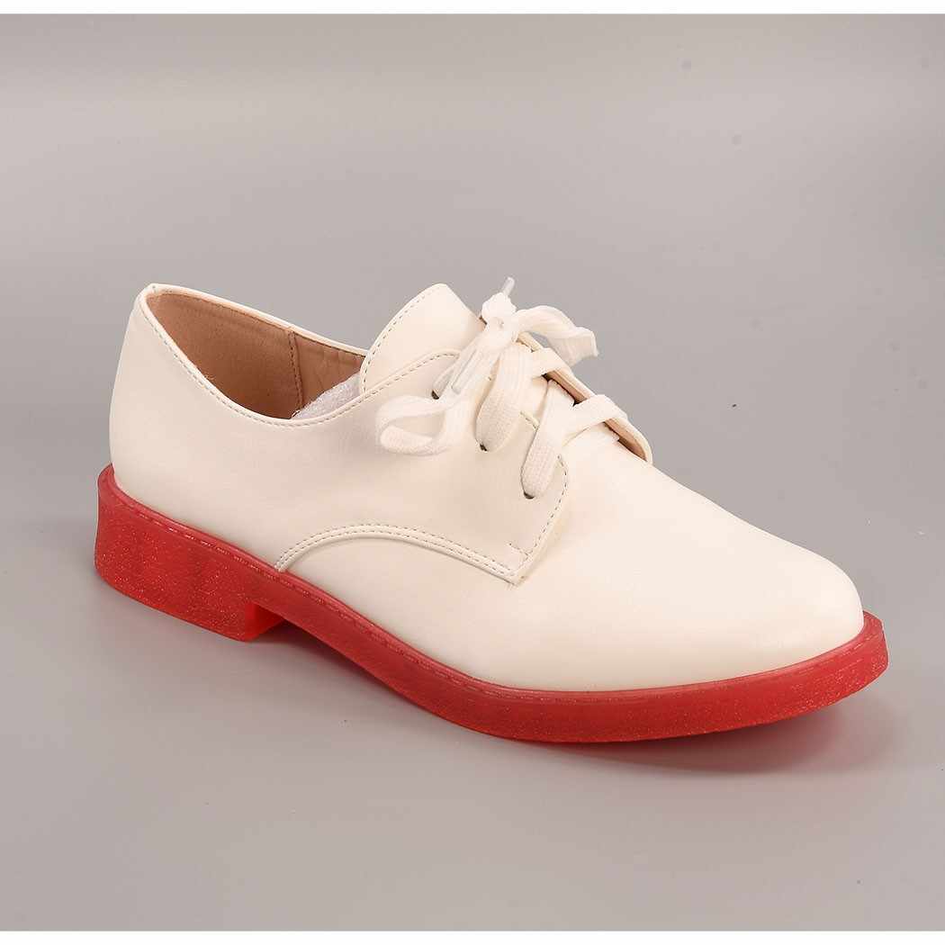 Pantofi alb cu talpa rosie pentru dama - cod 77R6335