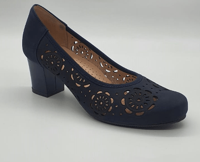 Pantofi casual dama, Beatrixx, din piele naturala-nabuk perforat, culoare bleumarin, cod PAF412