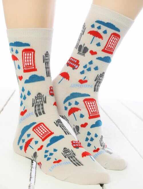 Sosete colorate cu motive din Londra Socks Concept SC-1868