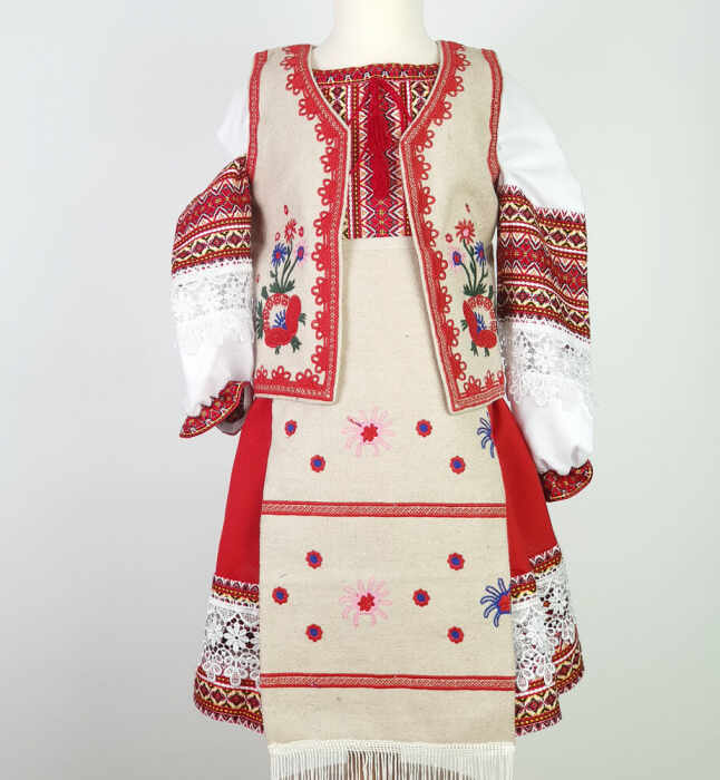 Costum traditional fetite Mira - ( o vesta si 2 fote )