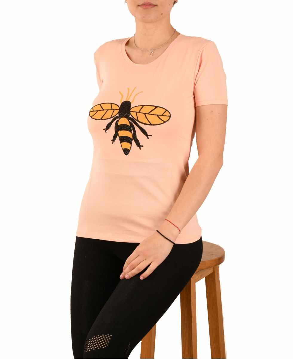 Tricou roz Bee - cod 42801
