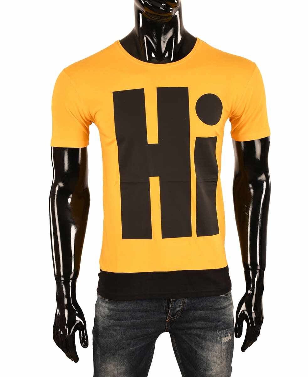 Tricou galben HI-BYE pentru barbat - cod 42421
