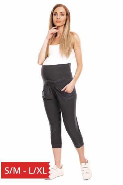 Pantaloni trei sferturi gravide Corina gri inchis